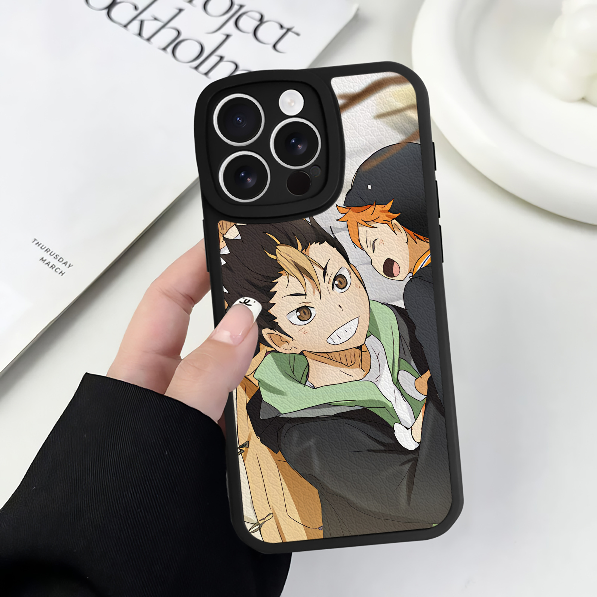 （画像用） ハイキュー!! Haikyu!! 【iPhone 16シリーズ対応】シリコンスマホケース（レザー調） 材質：シリコン